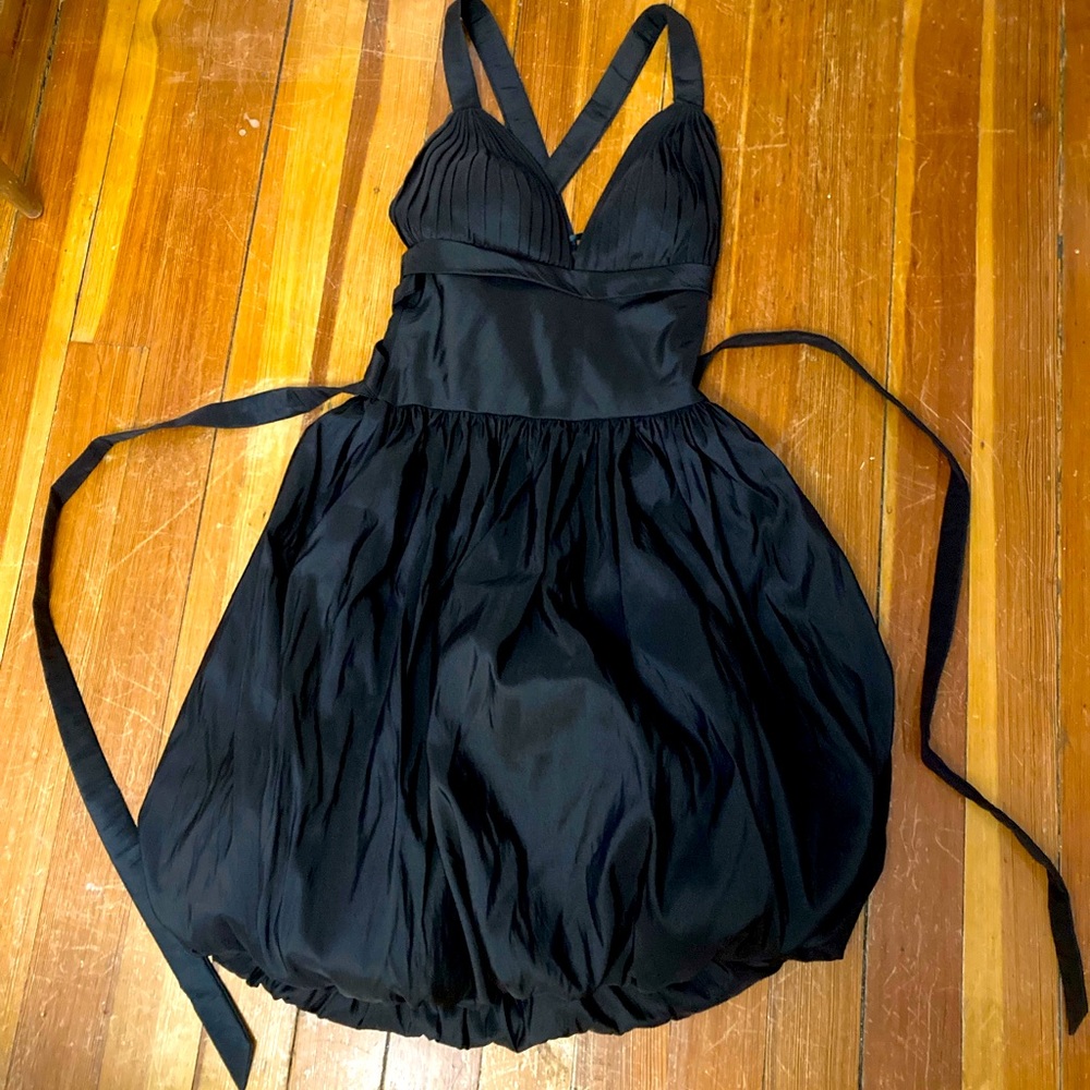 Black bubble skirt cocktail dress